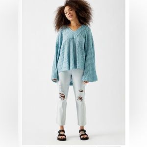 Free People Baja Babe Hooded Hacci Sweater